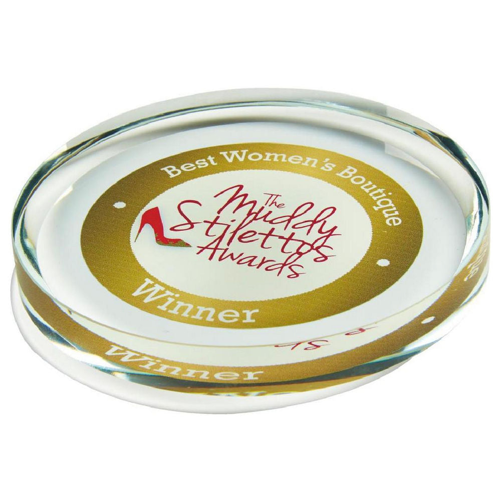 Round Glass Paperweight for Colour Printing (In Presentation Case)
