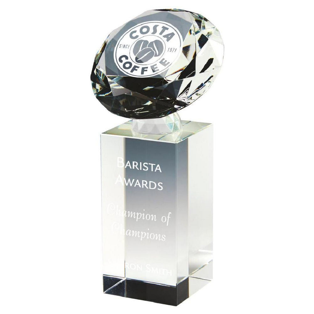 Crystal Diamond Column Award (In Presentation Case) 165mm