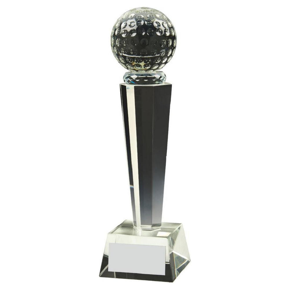 Crystal Column Golf Ball Award (In Presentation Case) 240mm