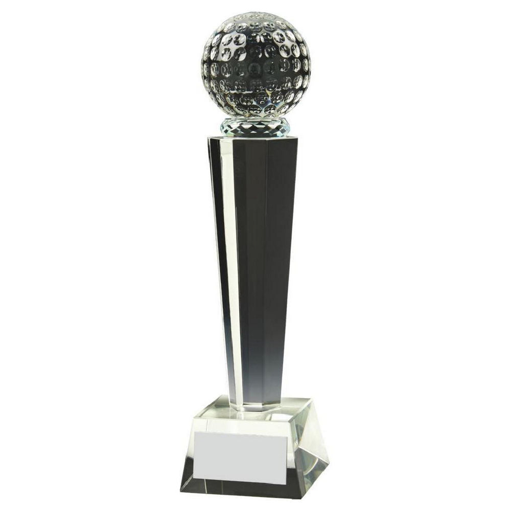 Crystal Column Golf Ball Award (In Presentation Case) 260mm