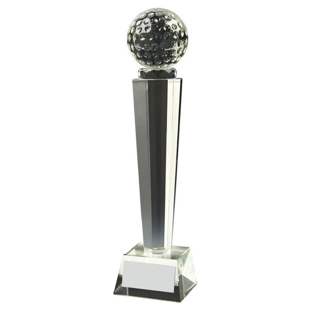 Crystal Column Golf Ball Award (In Presentation Case) 280mm