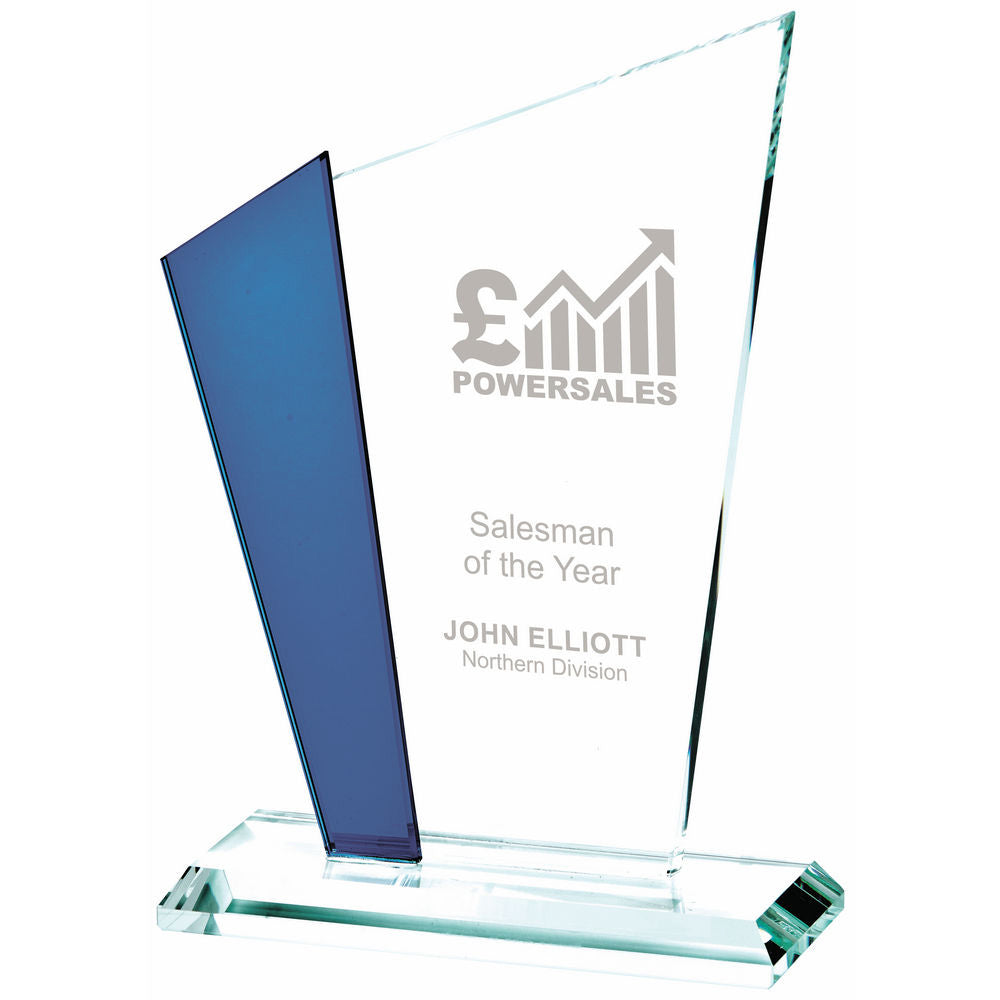 Clear/Blue Glass Stand (In Presentation Case) 180mm