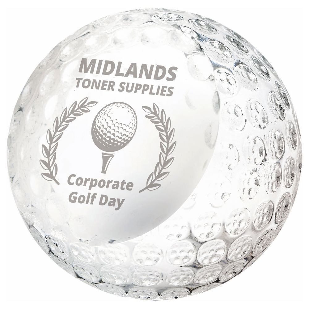 Crystal Golf Ball with personalisation panel 60mm