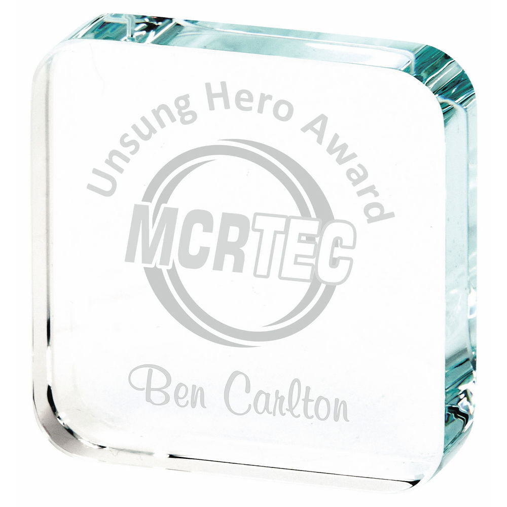 Clear Glass Square Mini Award 65mm