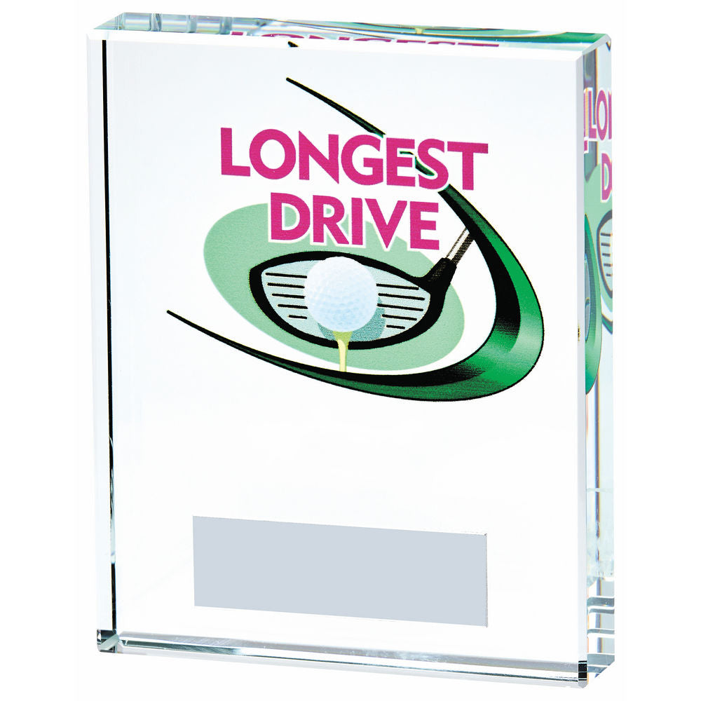 Clear/Colour Glass Golf Longest Drive 105mm