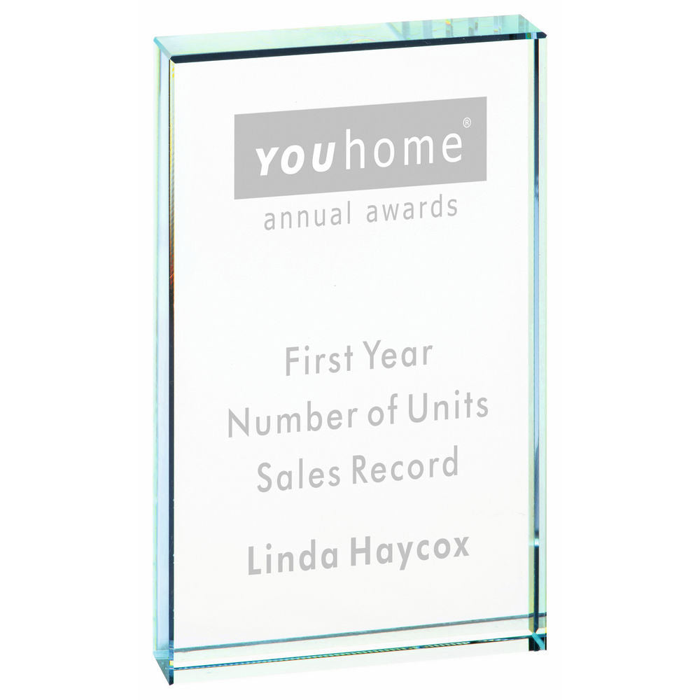 Clear Glass Rectangular Stand (In Presentation Case) 140mm