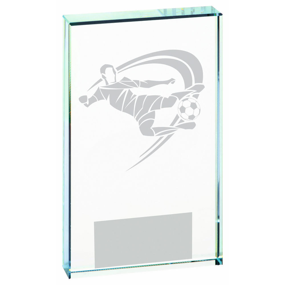 Clear Glass Football Award (Male) 180mm