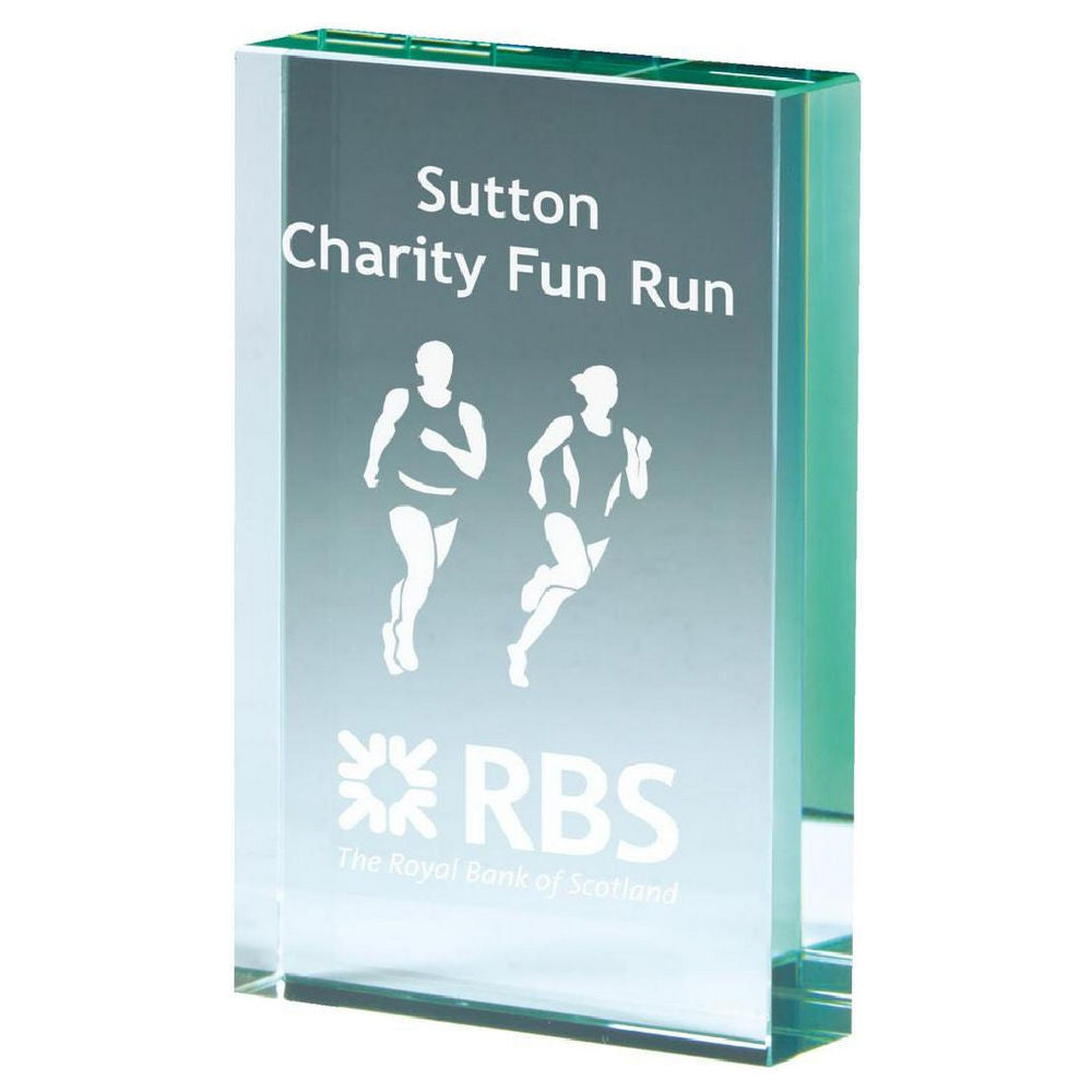 Premium Jade Glass Block Award (In Presentation Case) 90mm