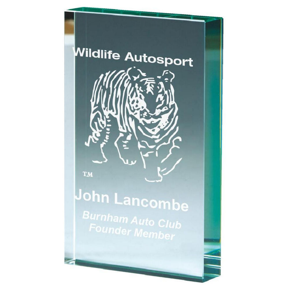 Premium Jade Glass Block Award (In Presentation Case) 110mm