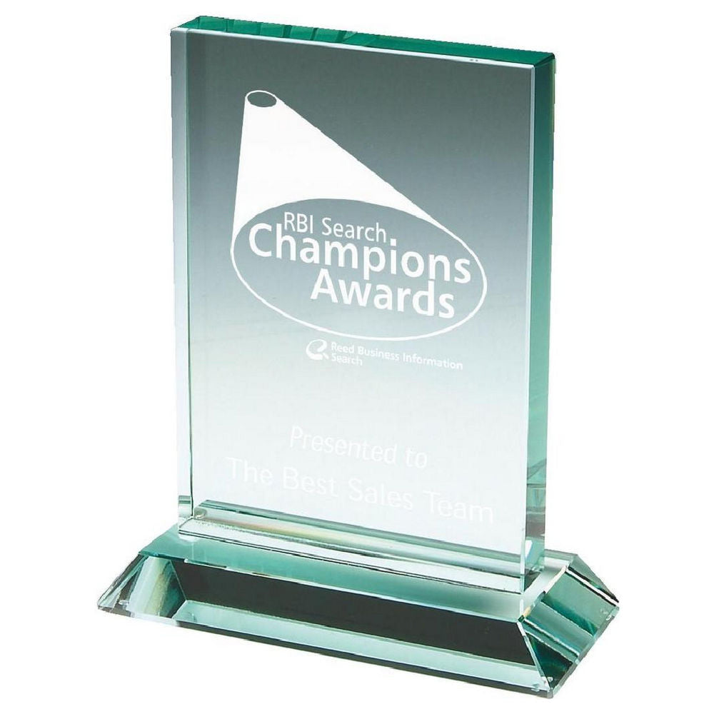 Premium Jade Glass Rectangular Stand (In Presentation Case) 140mm