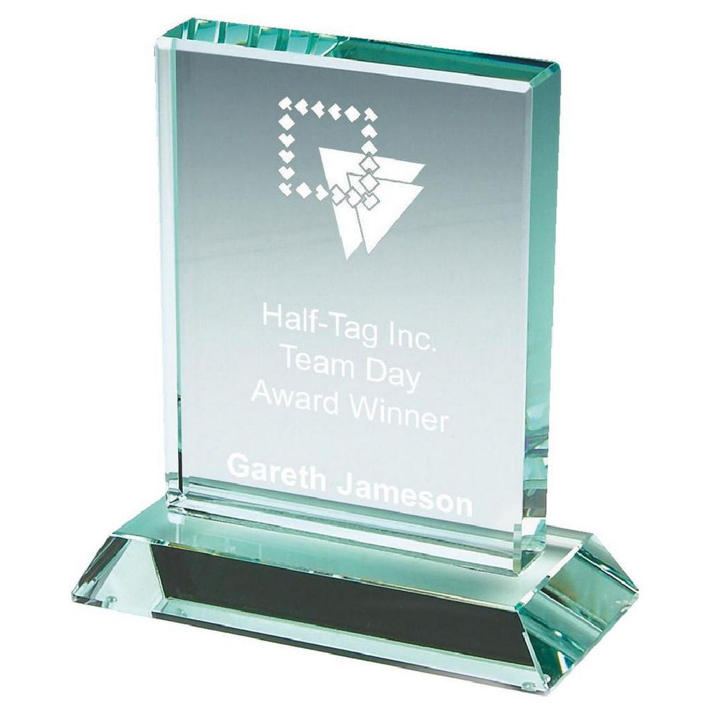 Premium Jade Glass Rectangular Stand (In Presentation Case) 165mm