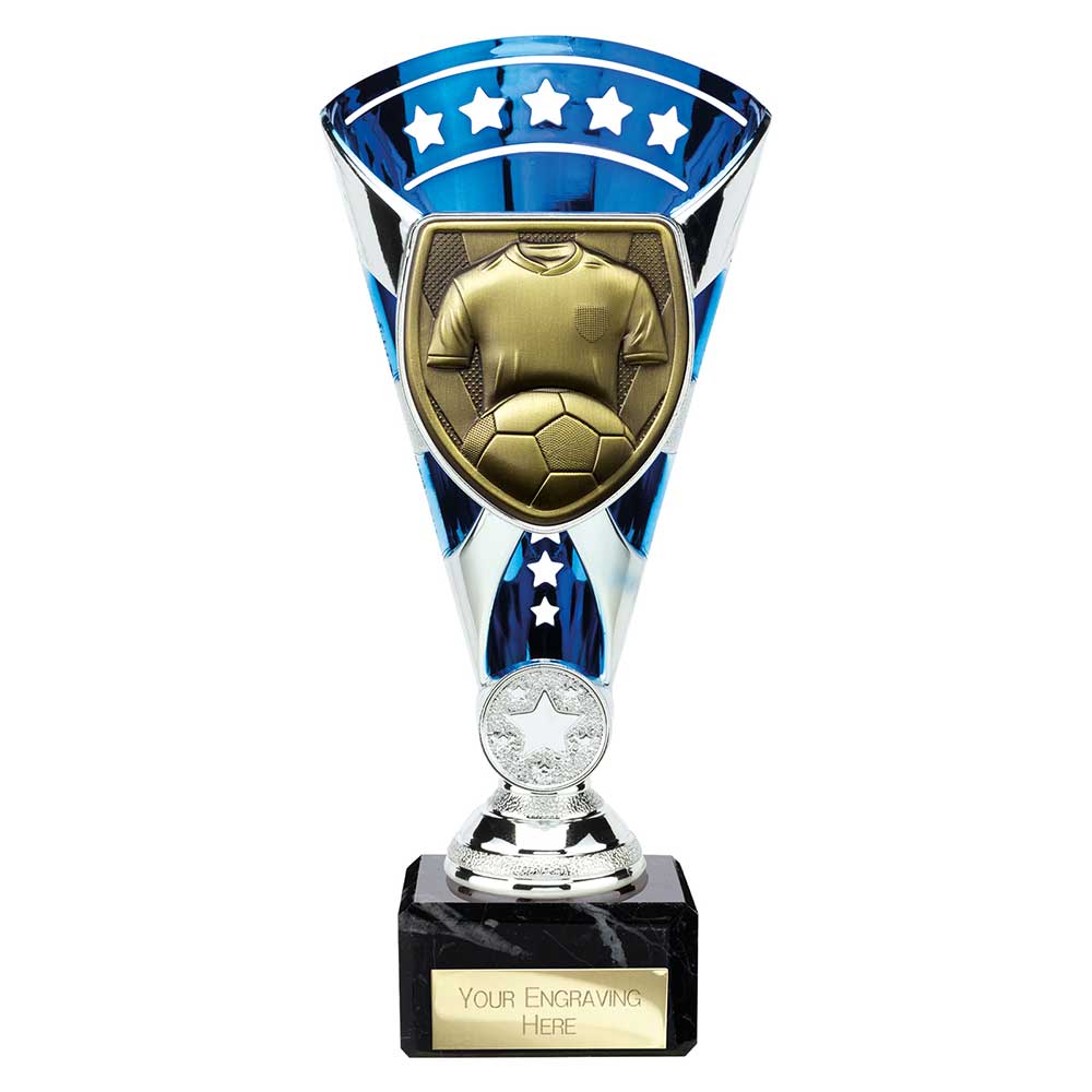 Cobra Star Cup Football Shirt & Ball Silver & Blue 210mm