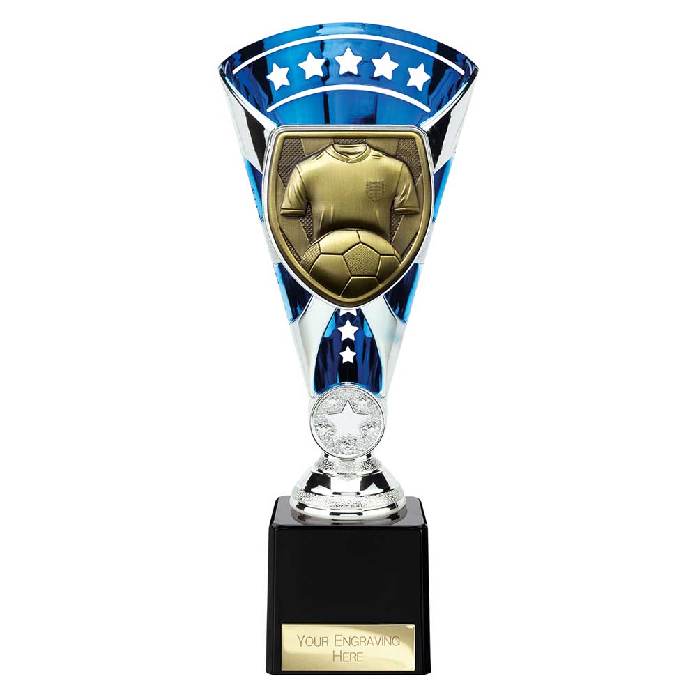 Cobra Star Cup Football Shirt & Ball Silver & Blue 230mm