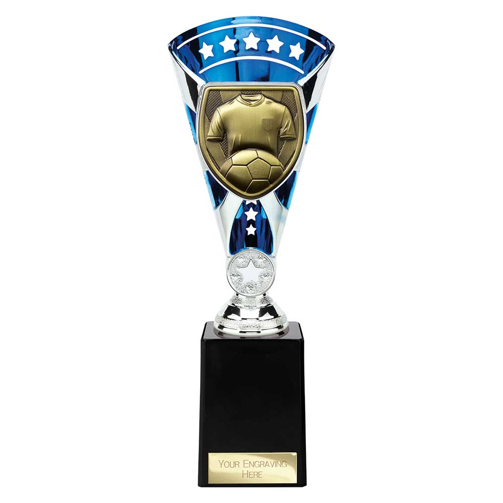 Cobra Star Cup Football Shirt & Ball Silver & Blue 255mm