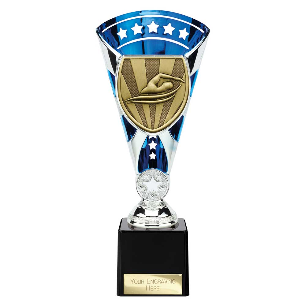 Cobra Star Cup Swimming Silver & Blue 230mm