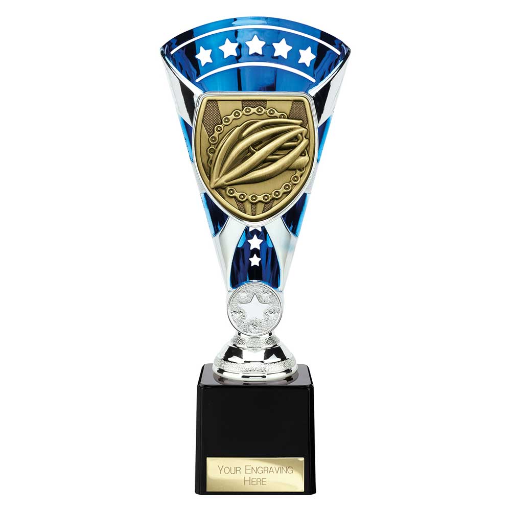 Cobra Star Cup Cycling Silver & Blue 230mm