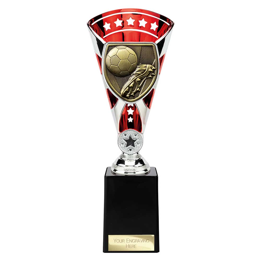 Cobra Star Cup Football Boot & Ball Silver & Red 255mm