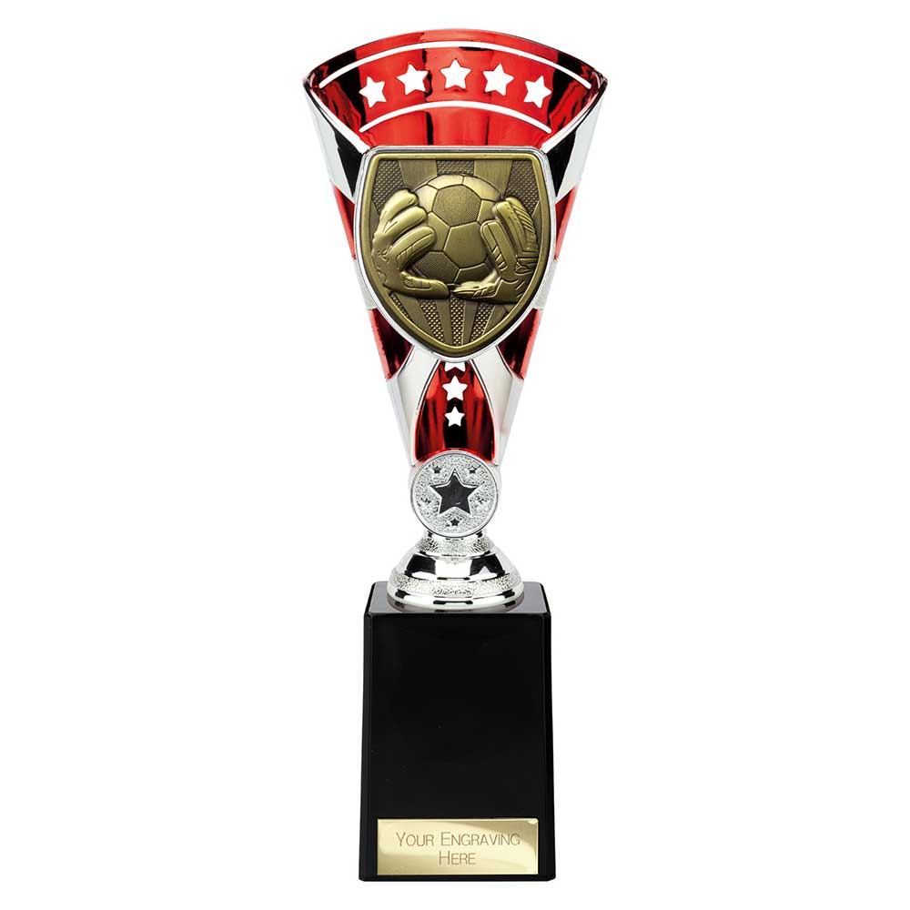 Cobra Star Cup Football Goal Keeper Silver & Red 255mm