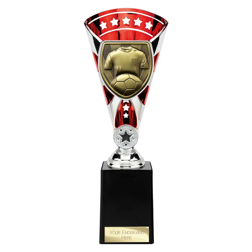 Cobra Star Cup Football Shirt & Ball Silver & Red 255mm