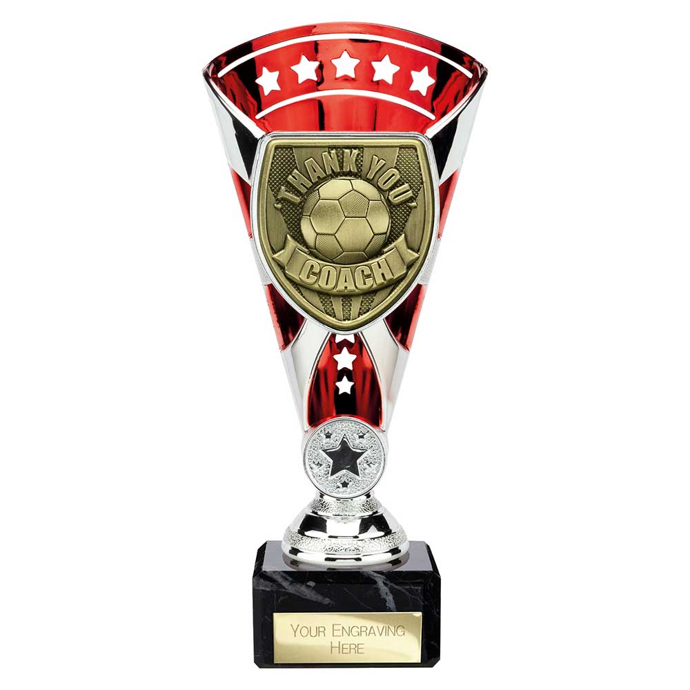 Cobra Star Cup Thank you Coach Silver & Red 210mm