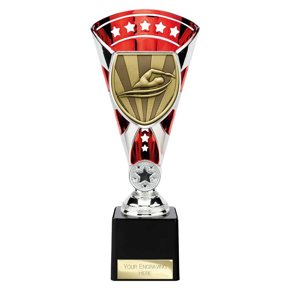 Cobra Star Cup Swimming Silver & Red 230mm