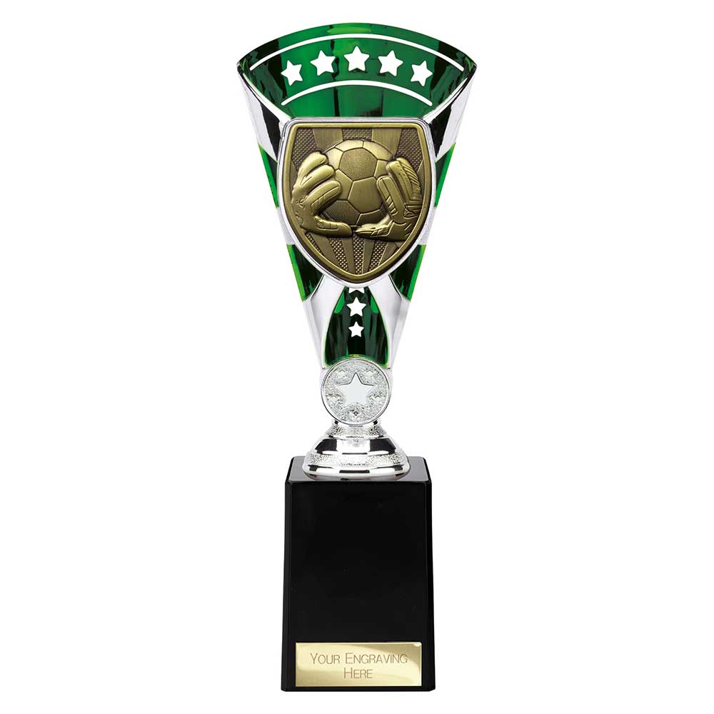 Cobra Star Cup Football Goal Keeper Silver & Green 255mm