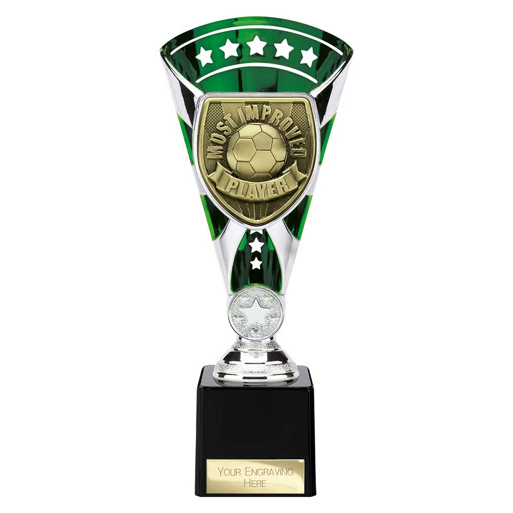 Cobra Star Cup Most Improved Player Silver & Green 230mm