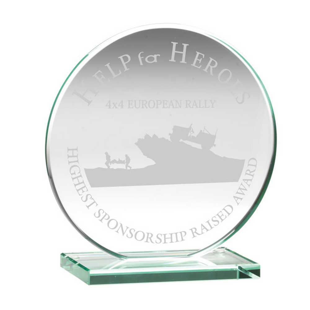 JADE GLASS ROUND PLAQUE (10mm THICK) - 3.75in