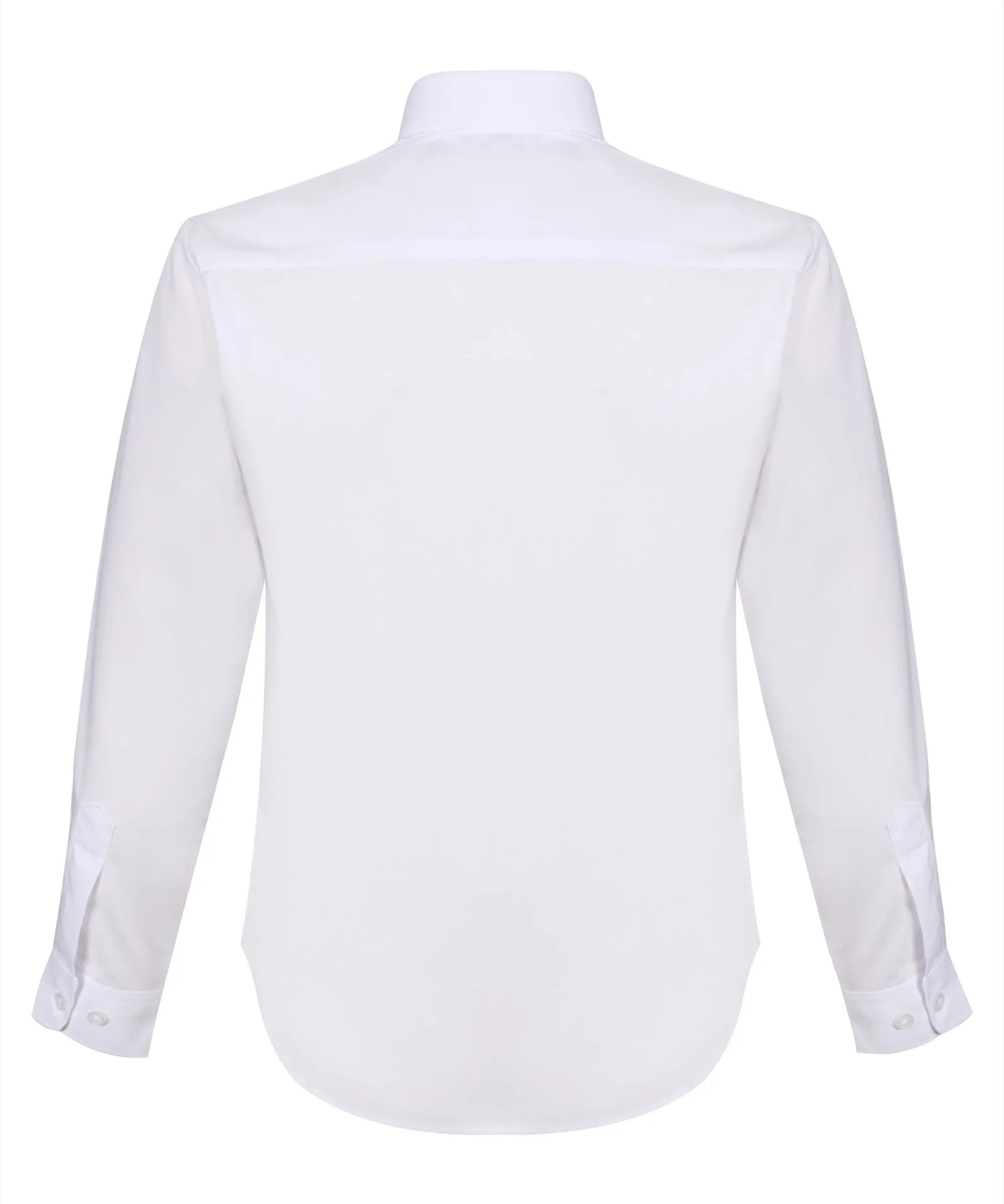 Girls Long Sleeve Non-Iron Blouse - White - Twin Pack