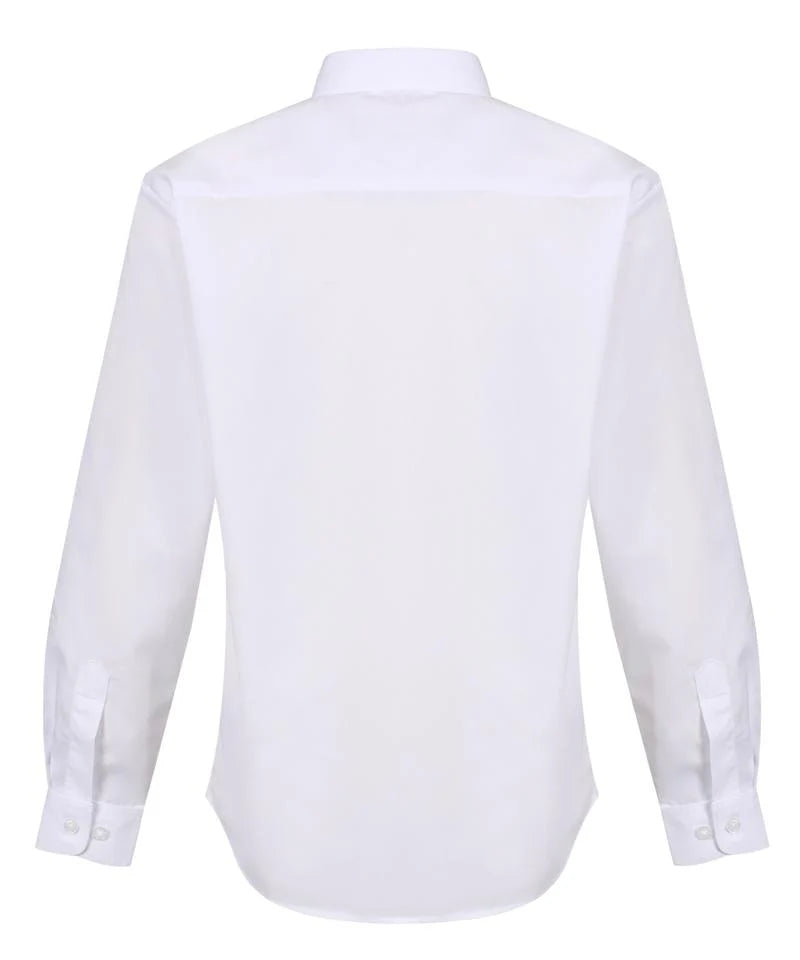 Mens Long Sleeve Non-Iron Shirt - Regular Fit - White - Twin Pack