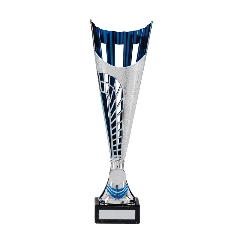 Garrison Plastic Laser Cut Cup Silver & Blue 335mm