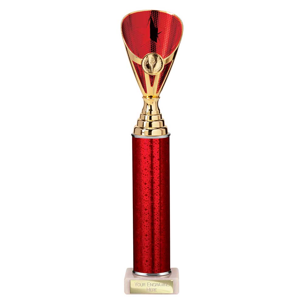Rising Stars Plastic Trophy Red 355mm