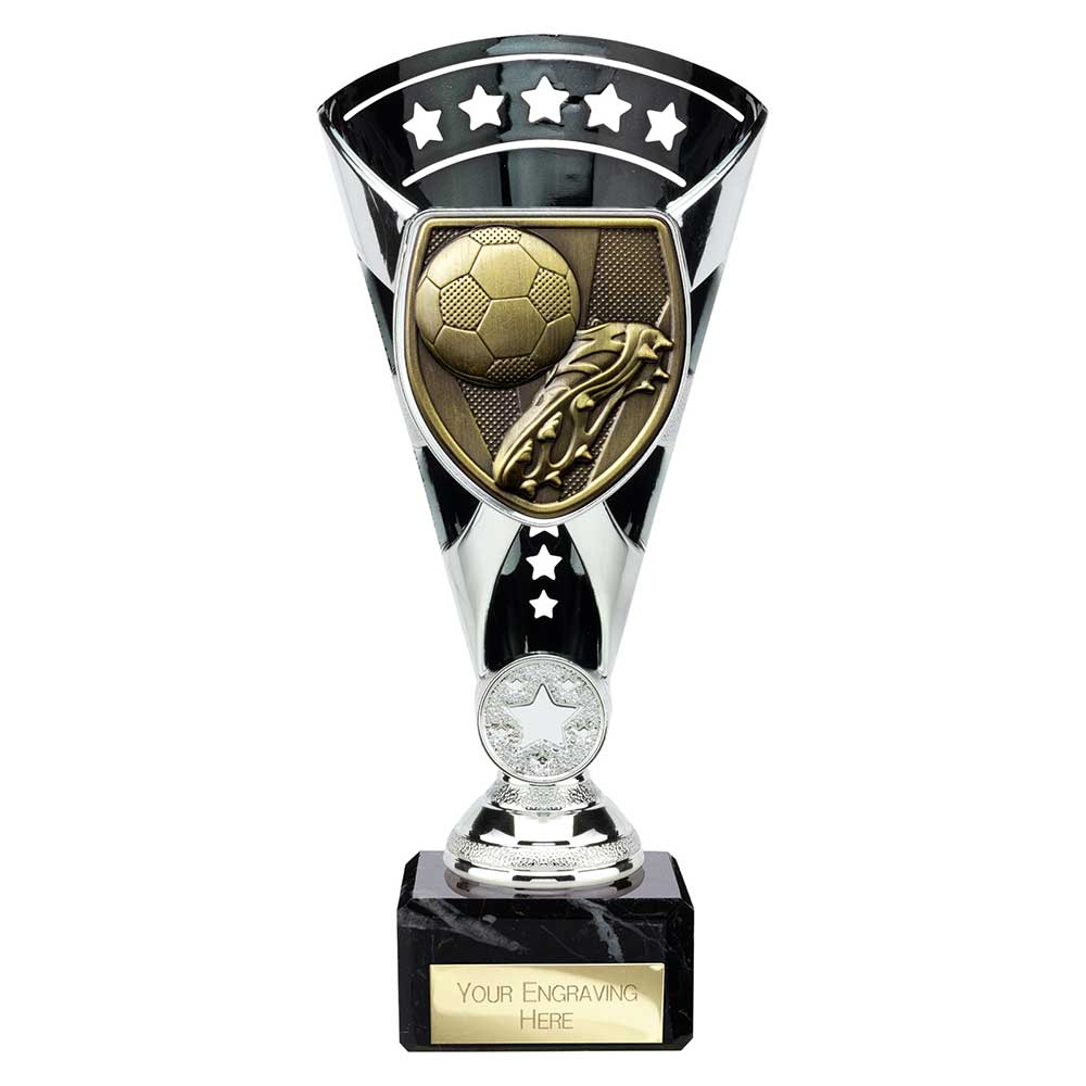 Cobra Star Cup Football Boot & Ball Silver & Black 210mm