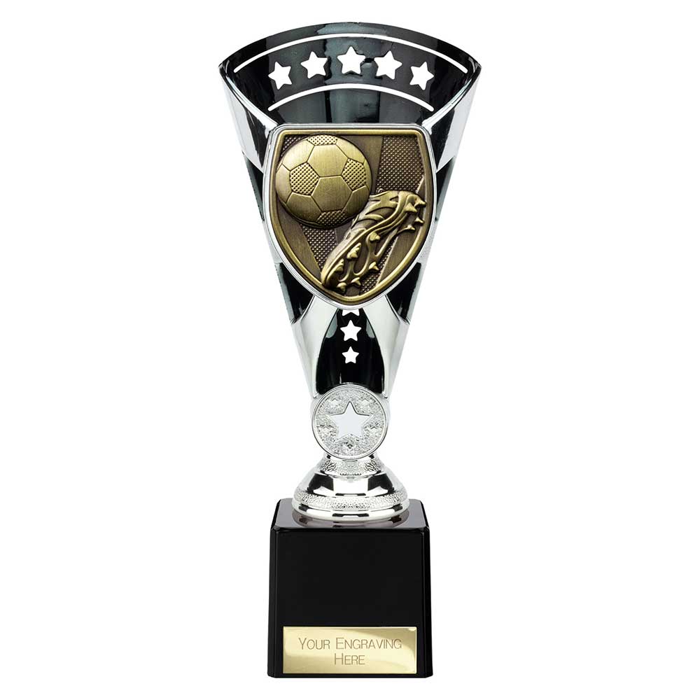 Cobra Star Cup Football Boot & Ball Silver & Black 230mm
