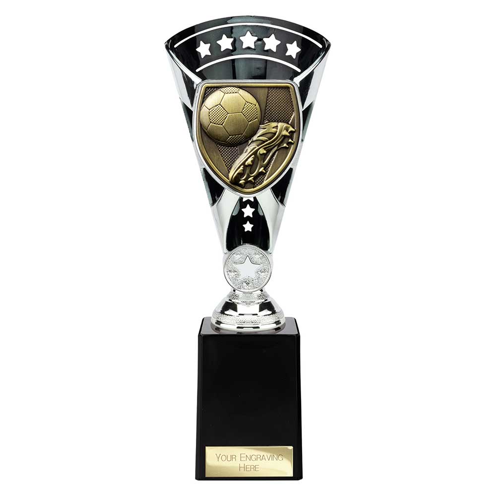 Cobra Star Cup Football Boot & Ball Silver & Black 255mm