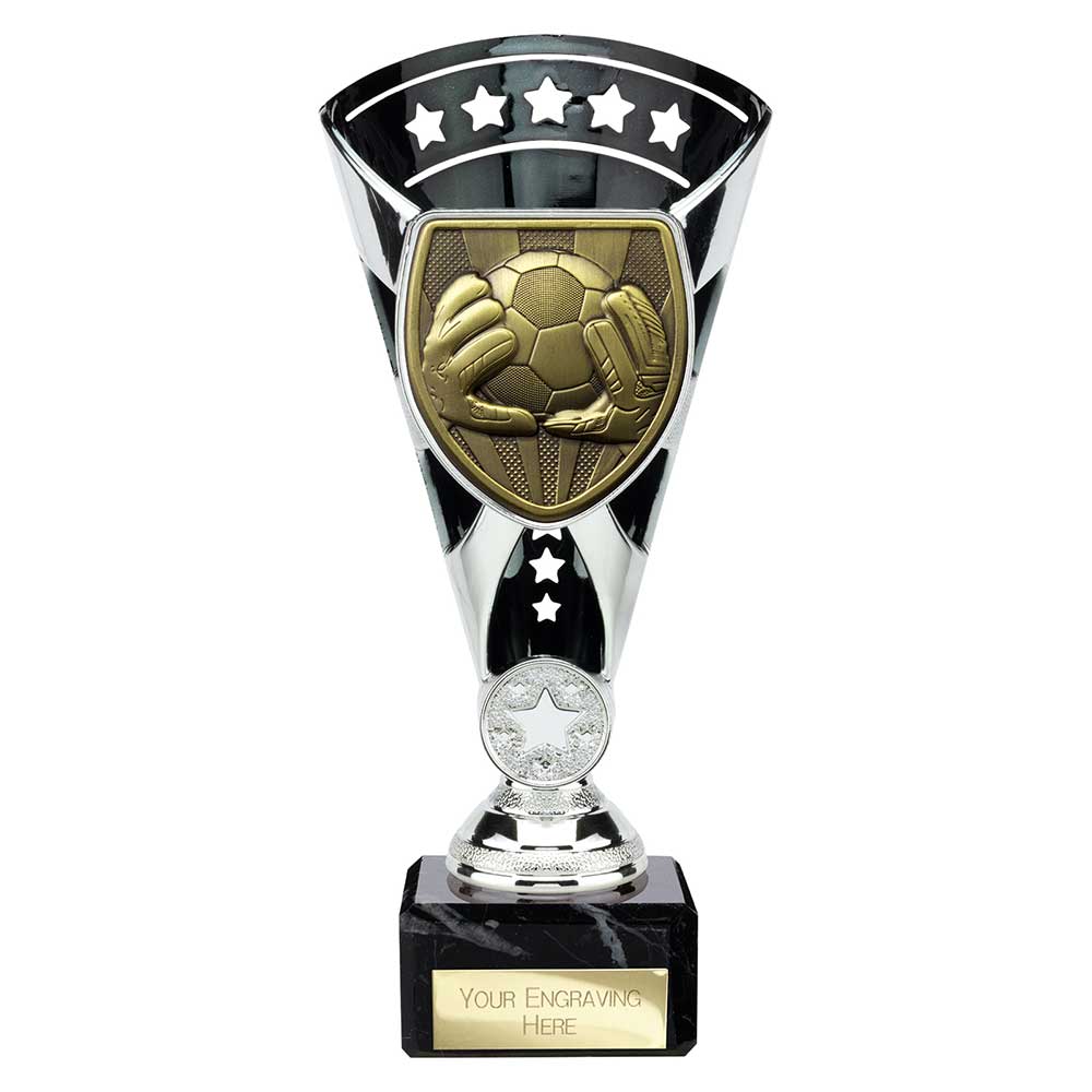 Cobra Star Cup Football Goal Keeper Silver & Black 210mm