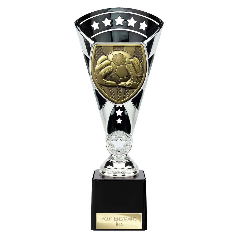 Cobra Star Cup Football Goal Keeper Silver & Black 230mm