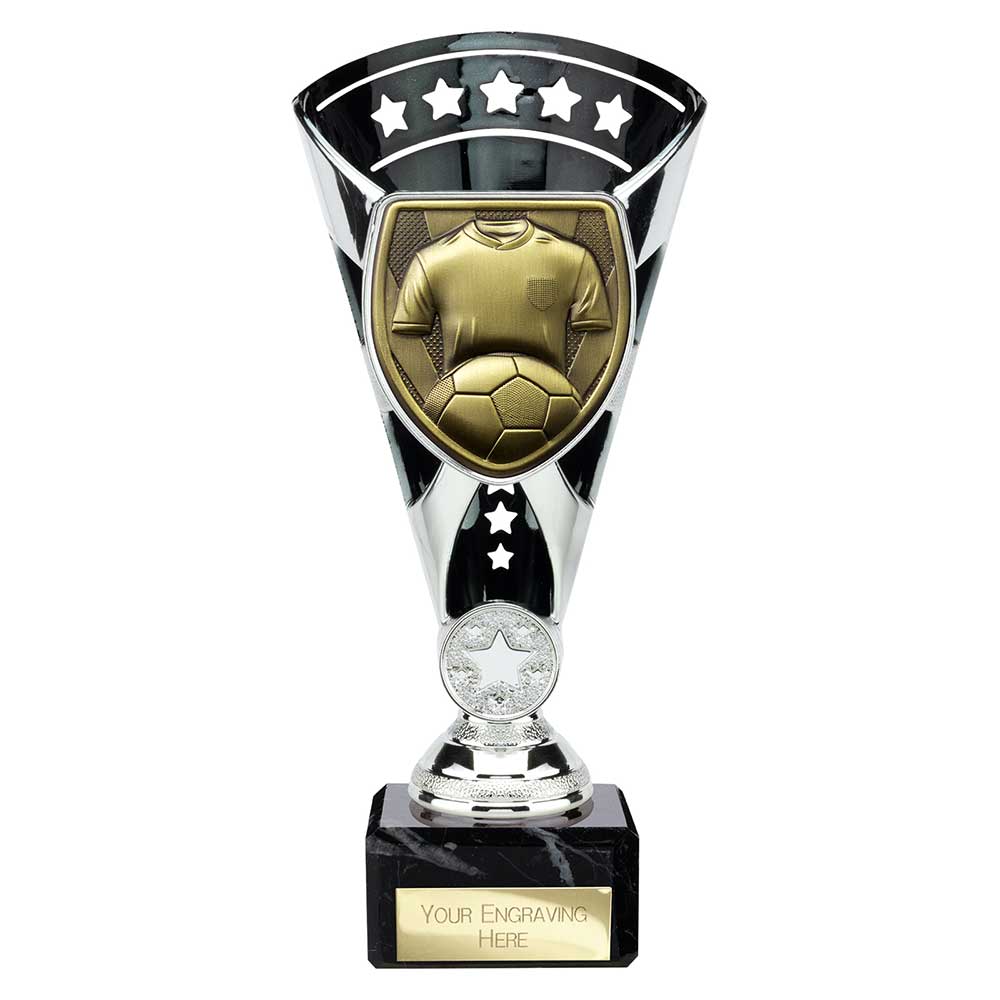 Cobra Star Cup Football Shirt & Ball Silver & Black 210mm