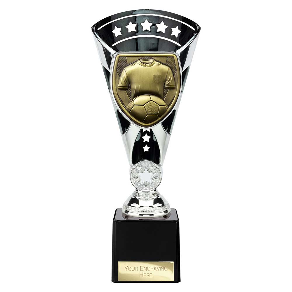 Cobra Star Cup Football Shirt & Ball Silver & Black 230mm
