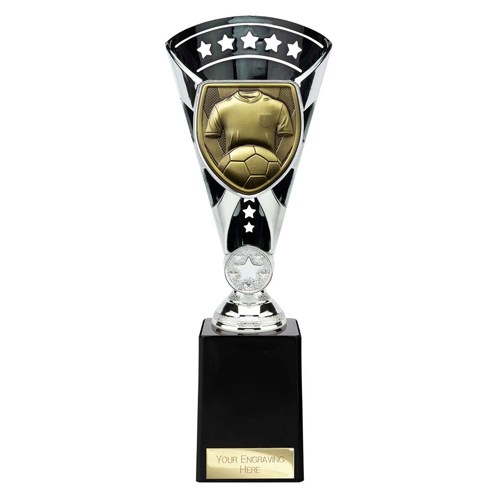 Cobra Star Cup Football Shirt & Ball Silver & Black 255mm