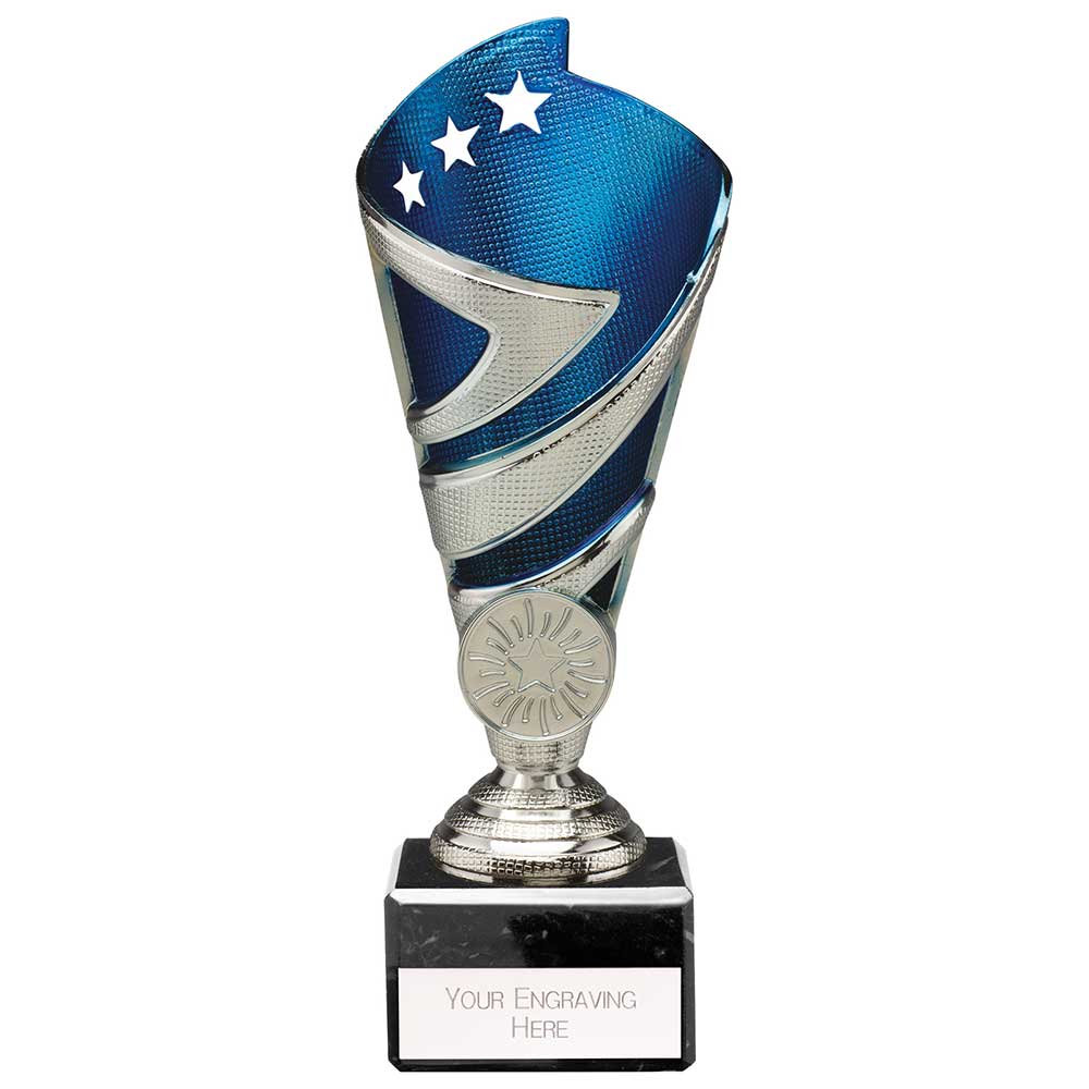 Hurricane Multisport Plastic Cup Silver & Blue 180mm