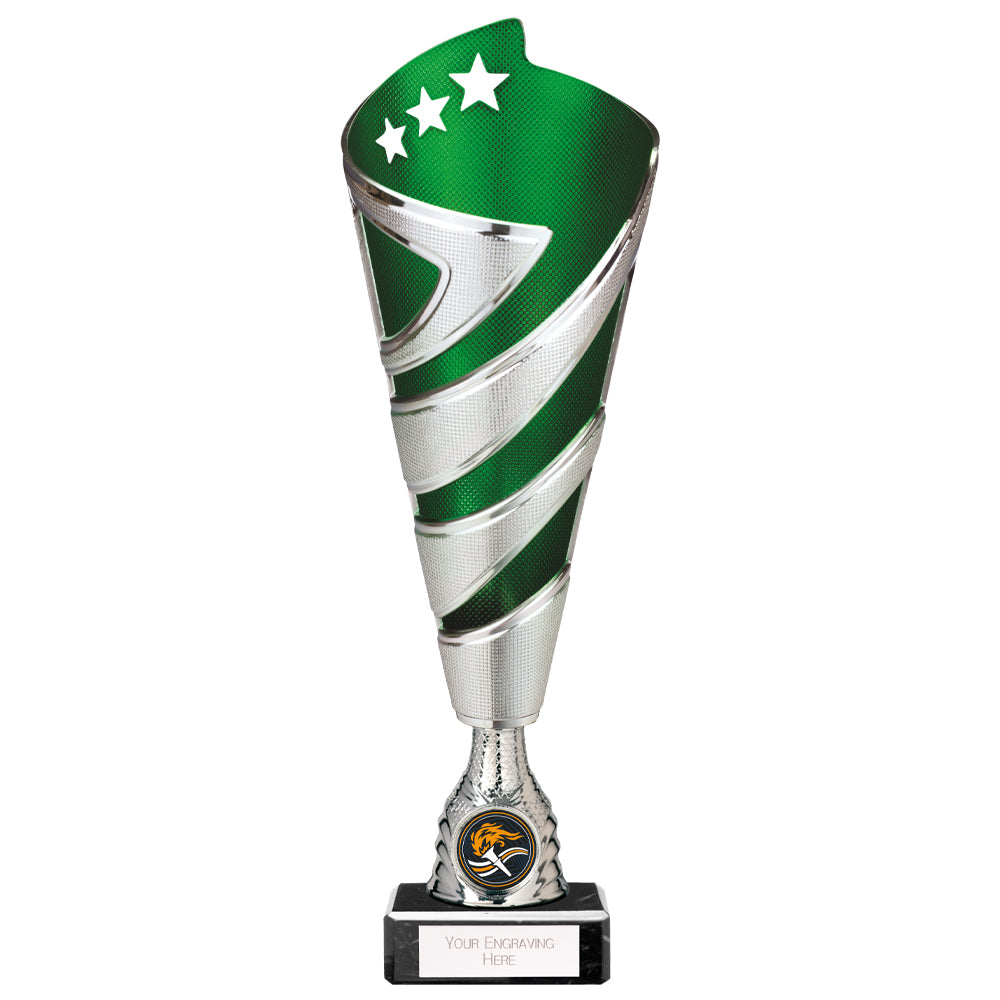 Hurricane Altitude Plastic Cup Silver & Green 295mm