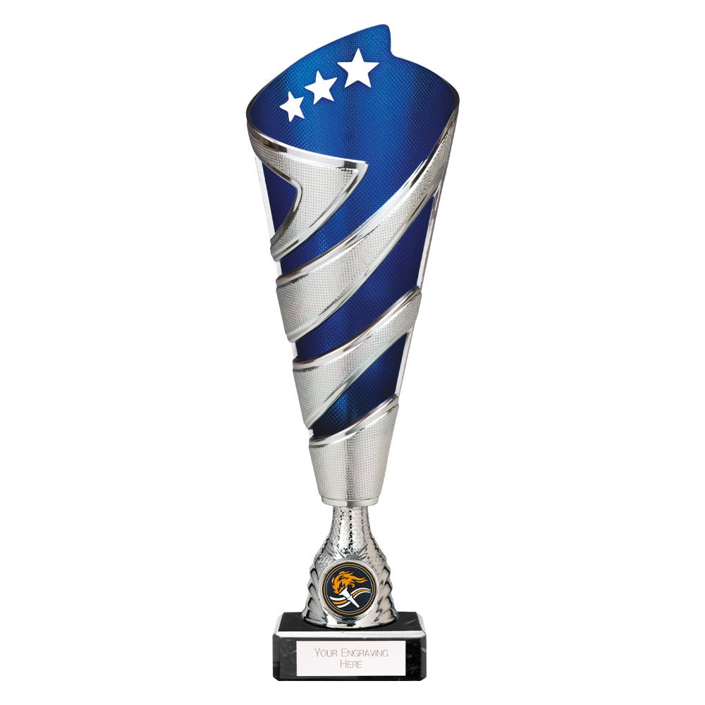 Hurricane Altitude Plastic Cup Silver & Blue 295mm