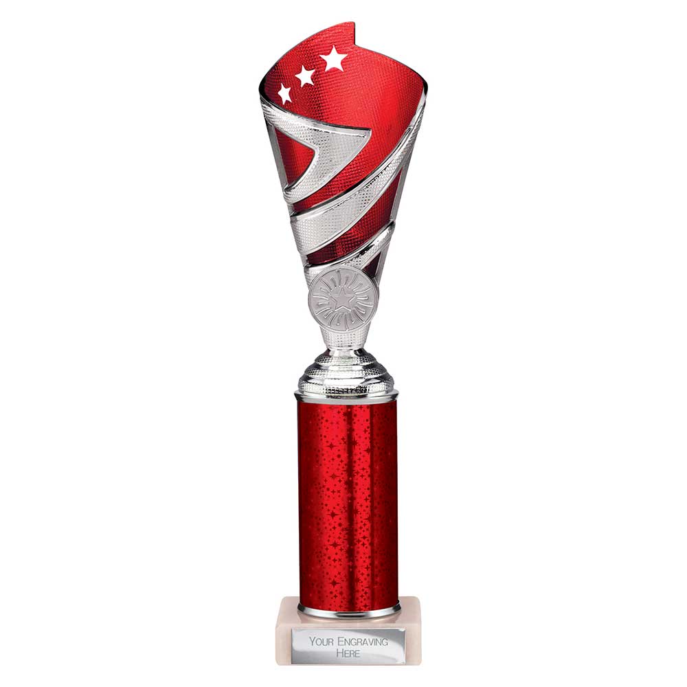 Hurricane Multisport Plastic Tube Cup Silver & Red 275mm
