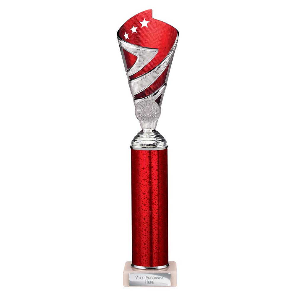 Hurricane Multisport Plastic Tube Cup Silver & Red 325mm