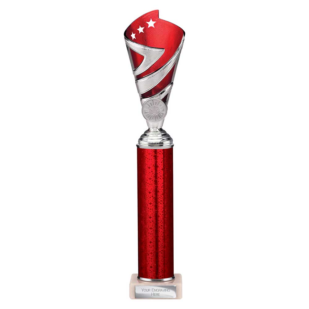 Hurricane Multisport Plastic Tube Cup Silver & Red 350mm