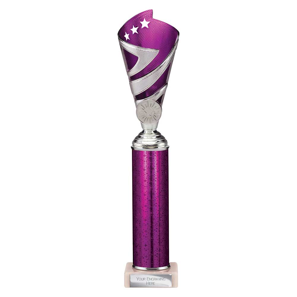 Hurricane Multisport Plastic Tube Cup Silver & Purple 325mm