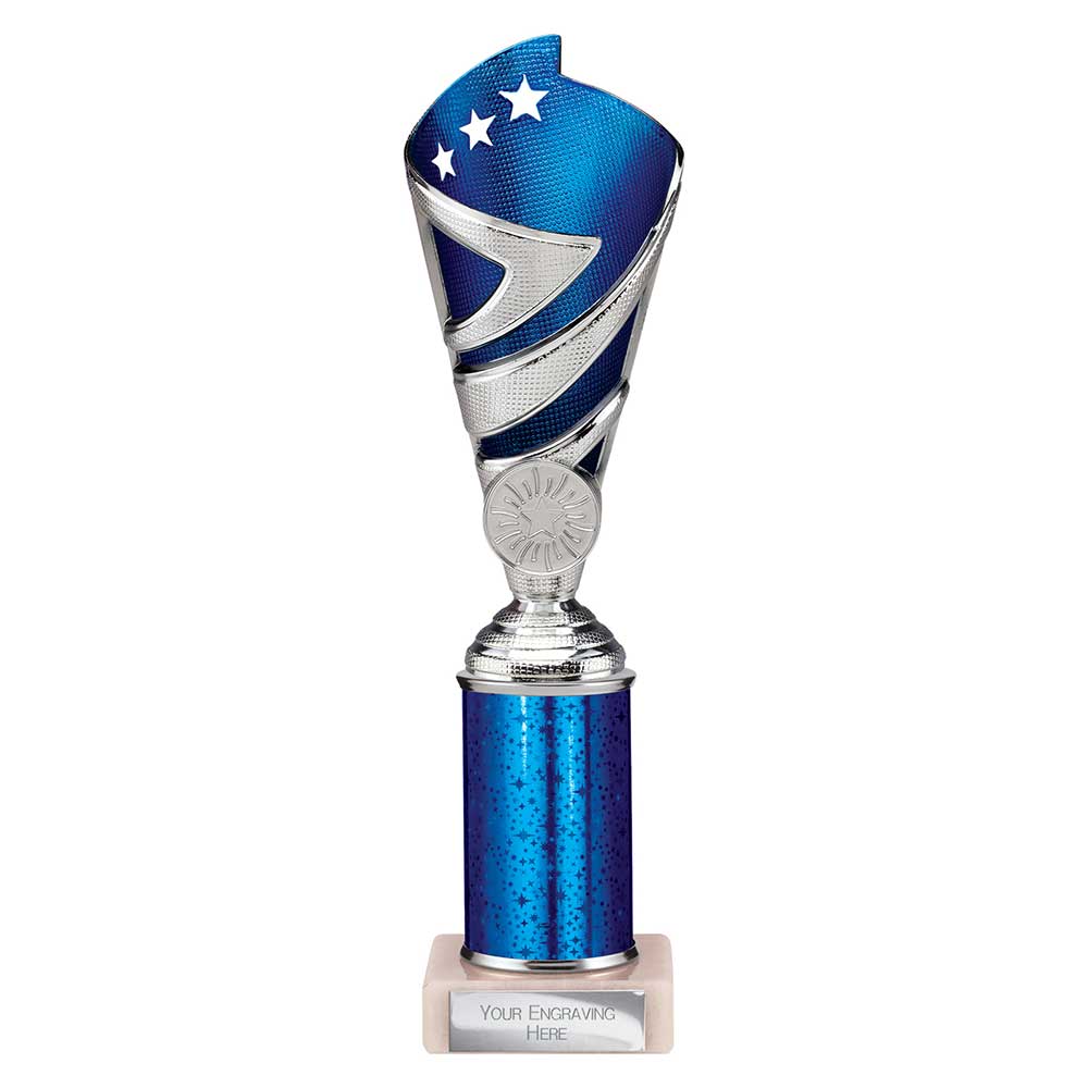 Hurricane Multisport Plastic Tube Cup Silver & Blue 250mm
