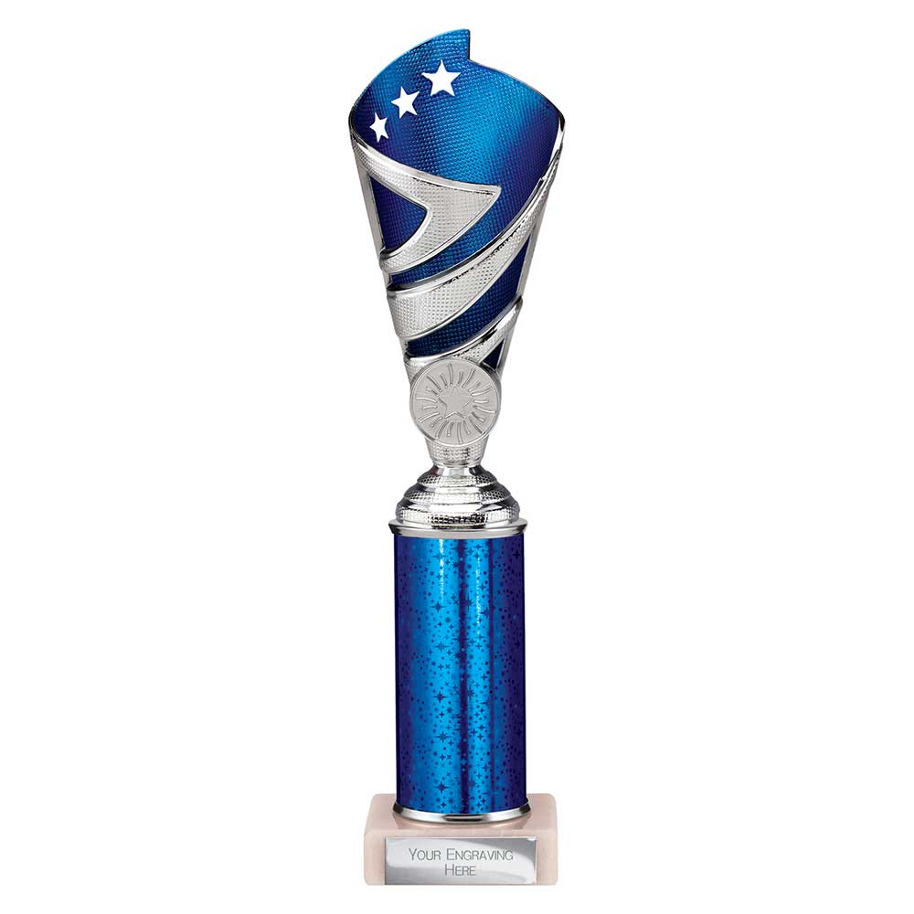Hurricane Multisport Plastic Tube Cup Silver & Blue 275mm