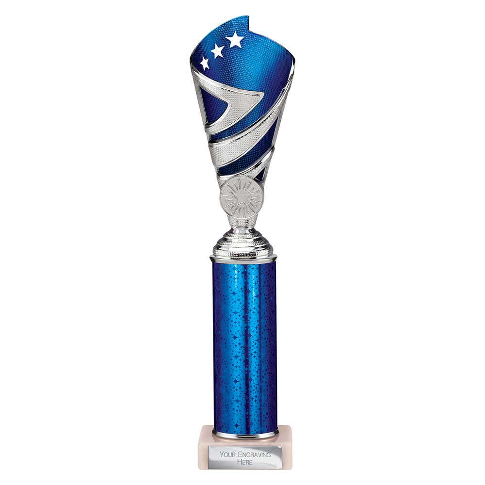 Hurricane Multisport Plastic Tube Cup Silver & Blue 300mm